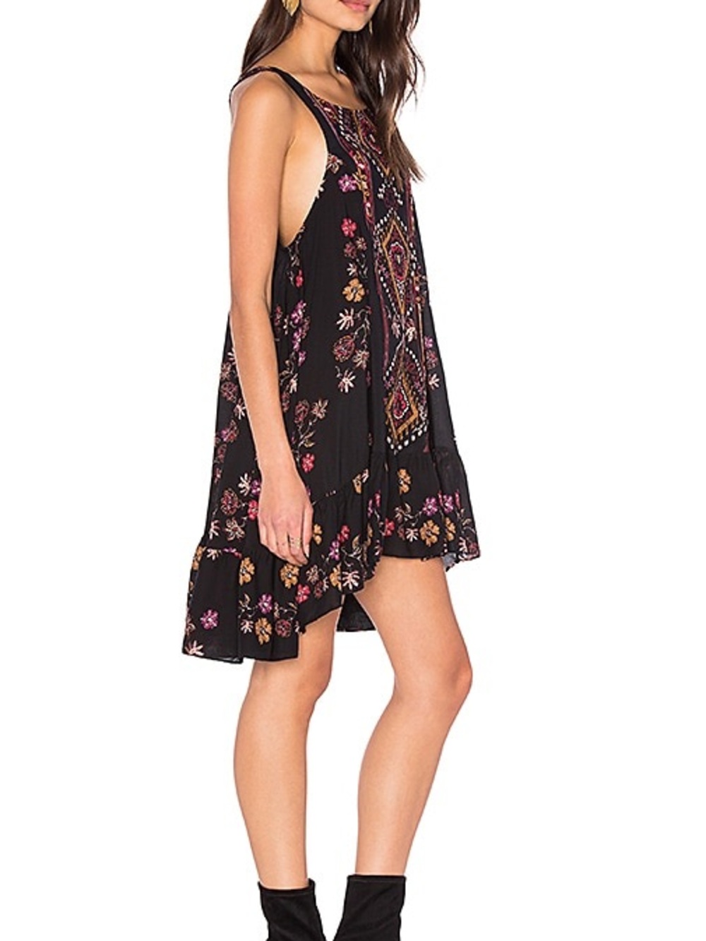 Free People (intimately) Black Annka Border Slip size small